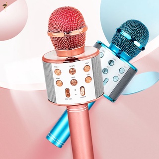 Microfone sem Fio Bluetooth WS858 para Karaokê / Microfone Mágico Condensador com Alto-falante para Celular / Música