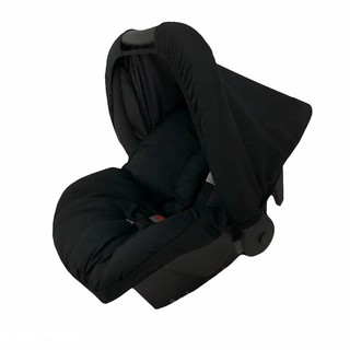 Capa Para Bebê Conforto + Capota/ Protetor De Sol + Protetor de Cinto Preto Liso