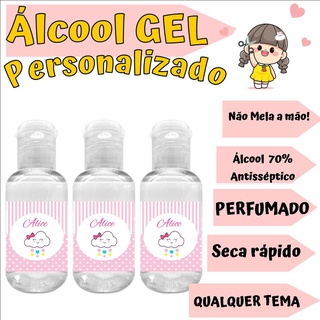 Lembrancinha Alcool gel personalizado aroma bebê MATERNIDADE