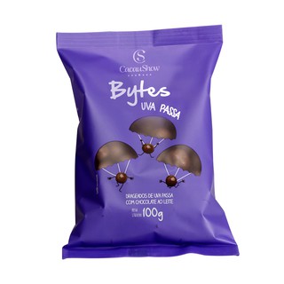 Cacau Show Bytes drageados de uva passa com chocolate ao leite - 100g