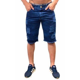 bermuda jeans masculina rasgada Branca (6)