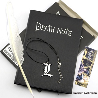 Anime Death Note Notebook Set Leather Journal /Necklace/ Feather Pen