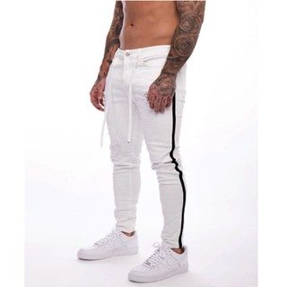 Calça Jeans Masculina Slim Skinny com laycra elastano Faixa Lateral Varias Cores Modelos Exclusivos. (5)