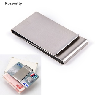 Roswetty Two-Sided Stainless Steel Slim Pocket Money Clip Wallet Credit Card Cash Holder BR