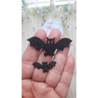 15 Pares de Morcegos em EVA com glitter para decoração no tema Halloween Dia das Bruxas Apliques em EVA morcego