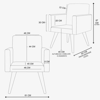 Poltronas Cadeira Nina Decorativa Sala Recepção - Cor Preta - Balaqui Decor (4)