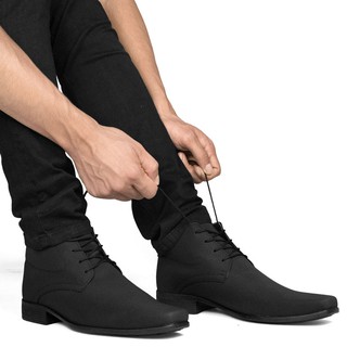 Bota coturno sapato social masculino casual cano médio confortável barato envio já