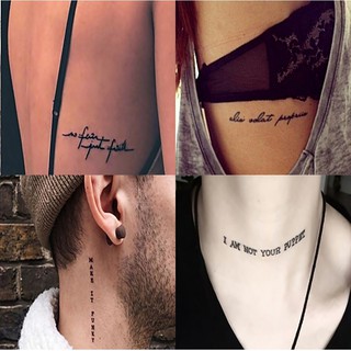 Tatuagem Adesiva Falsa Temporária Frases em Inglês 11x4,5cm Masculino Feminino Envio Imediato