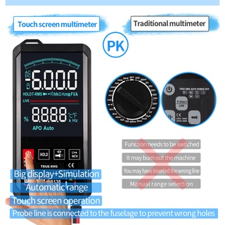 Multímetro Digital De Tela De Toque Automático 6000 Conta Inteligente Scanning Ac Dc Medição Ncv True Rms (7)