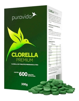 Clorella Premium 500mg - 600 Tabletes - Pura Vida