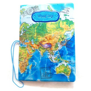 Capa para passporte mapa Mundi,world trip cores