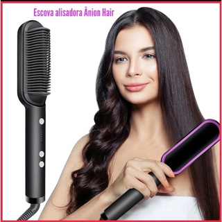 Escova Pente Alisadora de Cabelo Anion Hair Pro 3 em 1 , Secador, Chapinha e Modelador