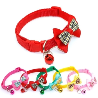 Bowknot Cat Collar with Bells Necklace Buckle Adjustable Small Dog Puppy Kitten Collars Pet Accessories (2)