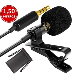 Microfone Lapela Para Celular P3 Stereo Audio Omnidirecional
