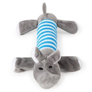 Pet Brinquedos De Pelúcia Do Cão Listrado Squeaky Som Elefante/Pato/Porco Filhote De Cachorro Squeak Chew Toy #C43 (4)