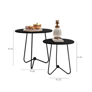 2 Mesinhas Decorativas mesa de centro canto lateral pés palito 100% madeira (6)