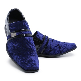 Sapato Social Masculino Sintético Confortavel e Leve Azul 108