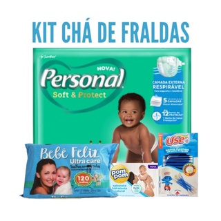 KIT CHÁ DE FRALDAS PERSONAL PROTECT E SEC TOQUE DE ALGODÃO