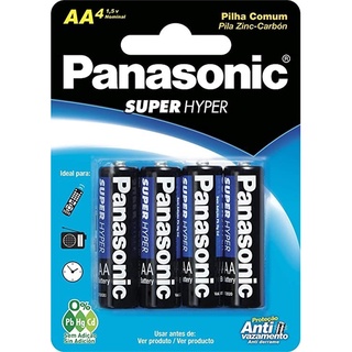 Pilha Comum Panasonic Aa Super Hyper Pequena Cart C/4 Unid (1)