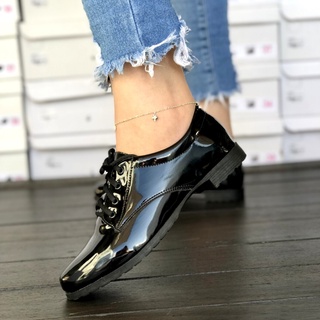 Oxford feminino sapatenis sapato social tenis preto bota cano curto confortável Original (2)