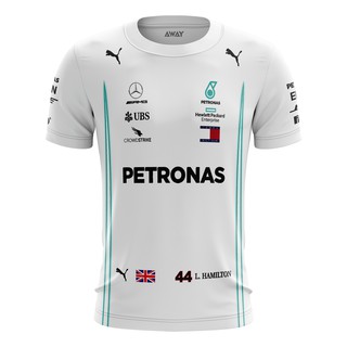Camisa Camiseta Mercedes F1 Formula 1 Lewis Hamilton Branca