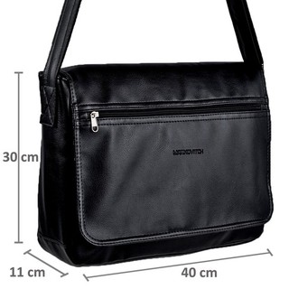 Bolsa masculina, pasta carteiro, bolsa lateral masculina, pasta para notebook, pasta unissex, bolsa tiracolo em couro sintético preto e marrom