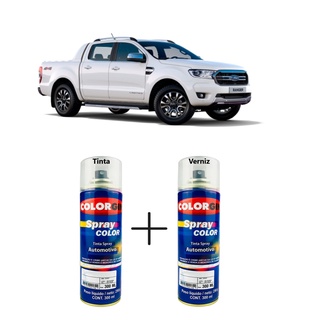 Kit spray automotivo para reparos Branco Ártico Ford com verniz