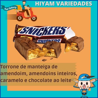 SNICKERS - Snickers Chocolates com Caramelo, Amendoim e Nougat - 21,5g