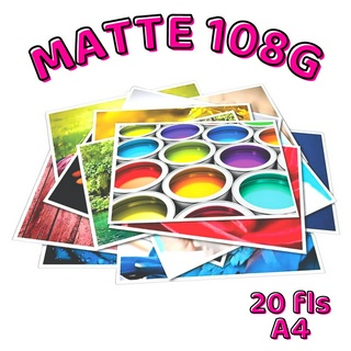 Papel Matte 108g (20 Fls A4) Fotográfico Fosco p/ Jato de Tinta
