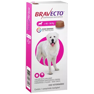 Bravecto 1400mg (40 - 56Kg) Comprimido - Antipulgas e Carrapatos P/ Cães (2)