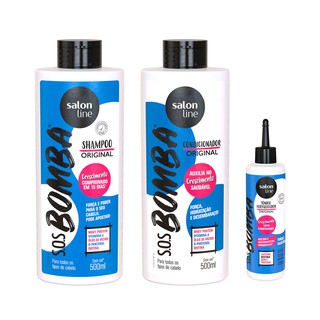 Kit SOS Bomba. Salon- Line Shampoo 500ml + Condicionador 500ml + Tonico 100ml envio Imediato
