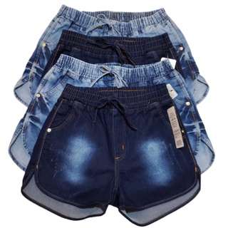 Short Jeans Feminino Lavagem Clara e Escura Ótima opção dia a dia casual praia campo com bolso traseiro veste bem (9)