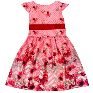 Vestido Infantil Estampa Floral Manguinha Temático (2)