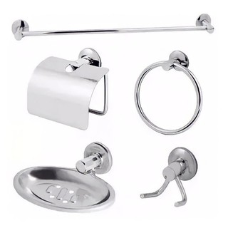 Kit Acessórios Para Banheiro Inox/Alumínio