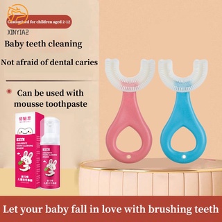 360 Graus Escova de macia De Dentes Infantil Em Forma De U Para Limpeza De Bebês Crianças De 2-6-12 anos (1)
