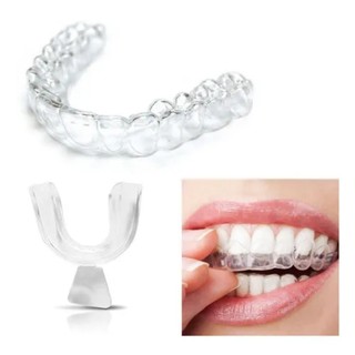 Kit Aparelho Transparente Bucal Dental de Silicone Anti Bruxismo e Ranger de Dentes Termo Moldável 4 Unidades