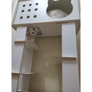 Casinha Torre para Gatos Encaixes Perfeitos MDF Branco (2)