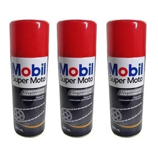 3 Lubrificante Spray Corrente Mobil Super Moto Chain Lub 200