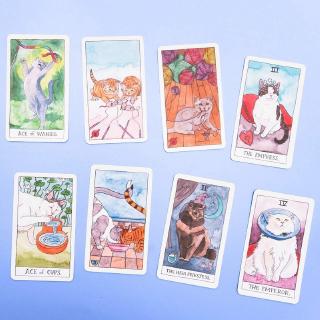 78 Cartas Tarot De Gato Completa Inglês Tarot Cards Mistério Cartões Ano Novo 2020 (5)