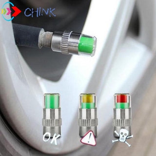 CHINK/4pcs Nova Haste Caps Válvula De Pressão De Ar Do Pneu Medidor De Advertência Monitor Universal Carro Alerta Visiable Indicador De Sensor Útil (1)