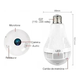 Lampada Espia Camera Ip Visao Noturna Ip Led Wifi Hd Panoramica (4)