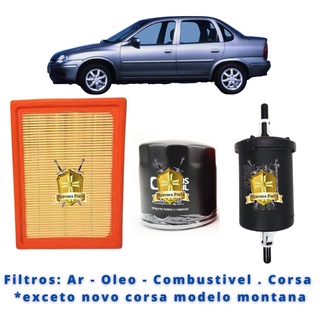 Kit Filtro Troca de Oleo Corsa 1994 a 2012. Filtro de oleo Corsa Filtro de ar Corsa Filtro de combustível Corsa.