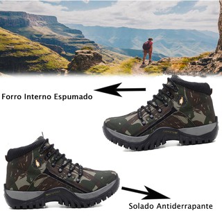 Bota Trabalho Camuflada Militar Coturno Adventure Trilha Segurança Tenis Mac Shoe Adulto e infantil (4)