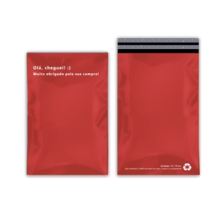 Kit 50 Envelope Vermelho Brilhante 12x18cm Lacre Embalagem Envio Correios Resistente Brilhante