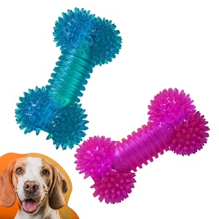 Brinquedo Osso Reforçado Pet Com Espinhos e Apito Para Cachorro