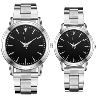 Unisex Diamante Amante Relógio De Quartzo Casal Relógios De Pulso De Aço Inoxidável Prata Cinta De Malha De Luxo Mulheres Homens Moda