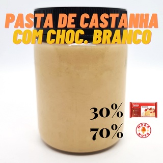 Pasta de Castanha Com Chocolate Branco Mega Nuts 300g - Creme de Castanha 60%