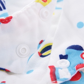 8 Layer Baby Cartoon Printing Triangle Towel Thickened Baby Cotton Saliva Towel Button Bib (4)