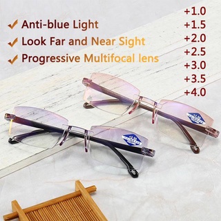 Óculos De Leitura Anti Claro Azul Sem Aro Unissex Inquebrável Alta Qualidade TR90 TR90 Ultraleve Bloqueio Eyewear