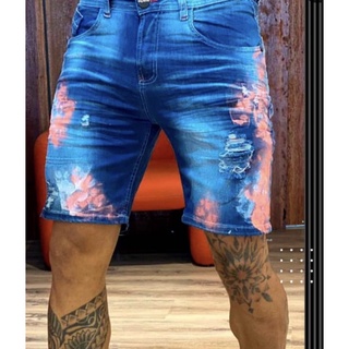 bermuda jeans com elastano original moda masculina marca city denim